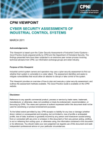 Cyber security assessment of industrial control systems