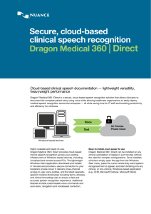 Secure, cloud-based clinical speech recognition Dragon Medical