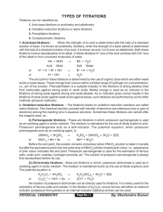 Types of Titration - Shailendra Kumar Chemistry