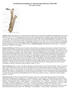 The Baritone Saxophone in American Recorded Jazz