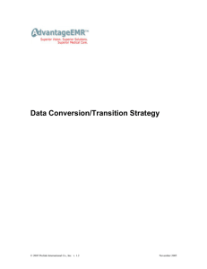 Data Conversion/Transition Strategy
