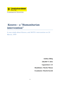 Kosovo – a ''Humanitarian intervention''