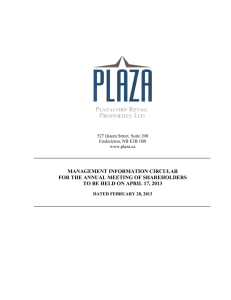 PLAZACORP RETAIL PROPERTIES LTD