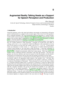 Augmented Reality Talking Heads as a Support for Speech