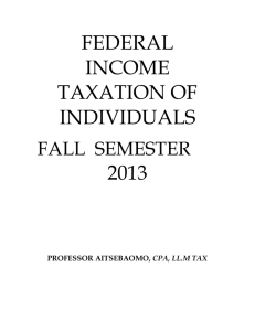 FEDERAL INCOME TAXATION OF INDIVIDUALS 2013