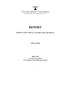 Report on Prosecution Appeals and Pre