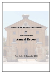 NSW IRC Annual Report 2004 - Industrial Relations Commission