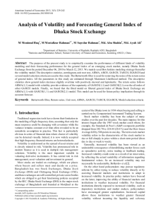 Analysis of Volatility and Forecasting General Index of Dhaka Stock