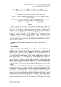 The Month of the Year Effect on Dhaka Stock Exchange
