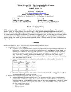 Political Science 1101: The American Political System Goals and