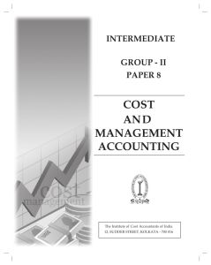 Cost & Management Accounting - The Institute of Cost Accountants