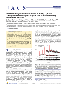 Weak Ferromagnetic Ordering of the Li+[TCNE] (TCNE