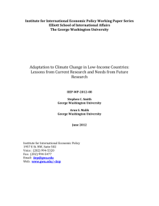 Adaptation to Climate Change in Low‐Income Countries: Lessons