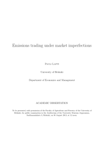 Emissions trading under market imperfections