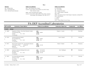 PA-DEP Accredited Laboratories - Pennsylvania's Enterprise Portal