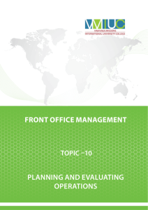 Topic 10 Planning And Evaluating Operations