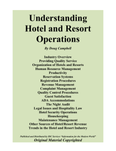 Understanding Hotel and Resort Operations