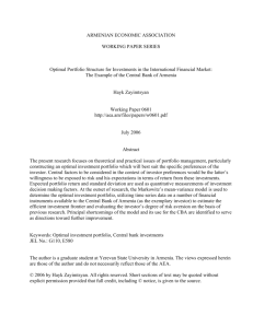 Optimal Portfolio Structure for Investments in the International