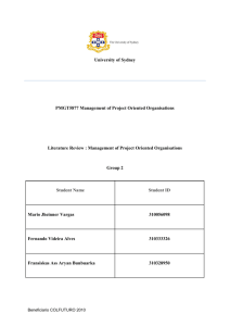 University of Sydney PMGT5877 Management of Project Oriented