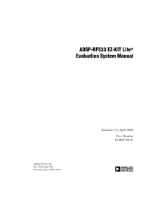 ADSP-BF533 EZ-KIT Lite Evaluation System Manual