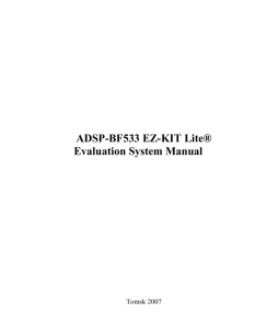 ADSP-BF533 EZ-KIT Lite® Evaluation System Manual