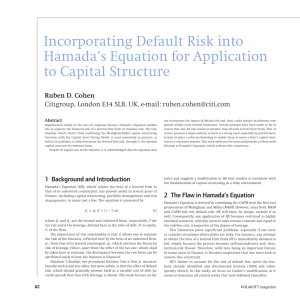 Incorporating Default Risk into Hamada's Equation for Application to