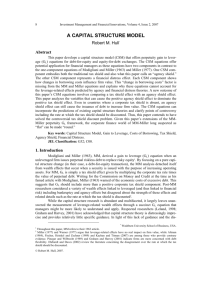 A CAPITAL STRUCTURE MODEL