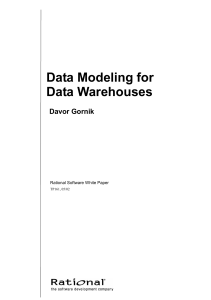Data Modeling for Data Warehouses