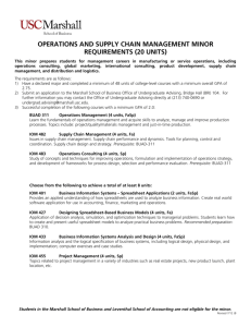 operations and supply chain management minor requirements