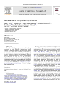 Perspectives on the productivity dilemma Journal of Operations