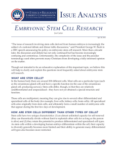 Embryonic Stem Cell Research