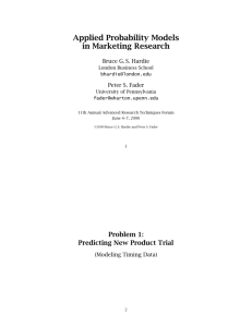 Applied Probability Models in Marketing Research