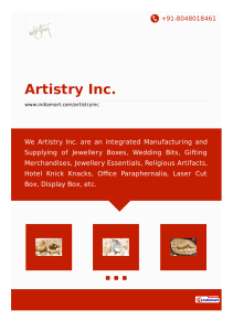 Artistry Inc., Mumbai - Manufacturer & Supplier of Jewellery Boxes