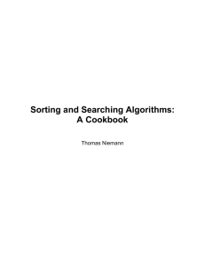 Sorting and Searching Algorithms: A Cookbook