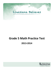 Grade 5 Math Practice Test