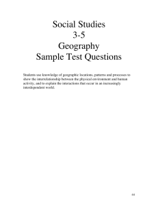 Social Studies 3-5 Geography Sample Test Questions