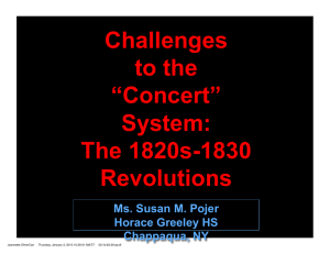 Challenges to the “Concert” System: The 1820s