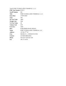 Port Everglades Terminal LLC Tariff