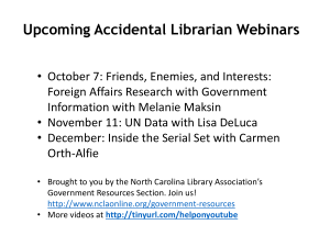 Help! I'm an Accidental Government Information Librarian