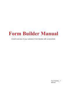 Form Builder Manual