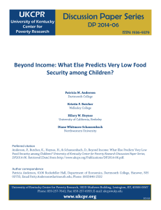 What Else Predicts Very Low Food Security among Children?