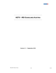 HDTV IRD Guidelines