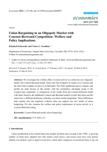 Union Bargaining in an Oligopoly Market with Cournot