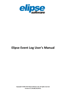 Elipse Event Log User's Manual