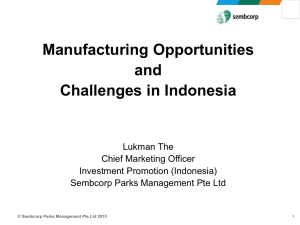 Manufacturing Opportunities and Challenges in Indonesia