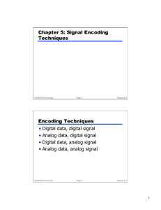 Chapter 5: Signal Encoding Techniques Encoding Techniques