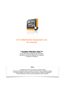ICT & Multimedia Equipment List for schools **GUIDE PRICES