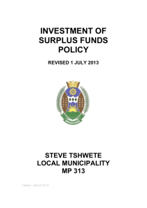 investment of surplus funds policy