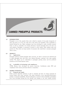 Canned Pineapple Products - Entrepreneurship Development