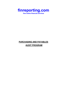 Purchasing and Payables Audit Program
